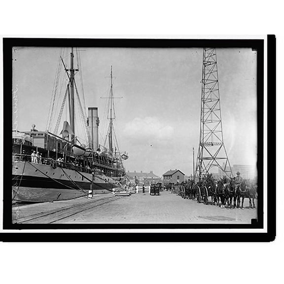 Historic Print, MEMPHIS, U.S.S., CASKETS OF DEAD, BROUGHT HOME BY U.S. HOSPITAL SHIP 'SOLACE', 18" x 24"