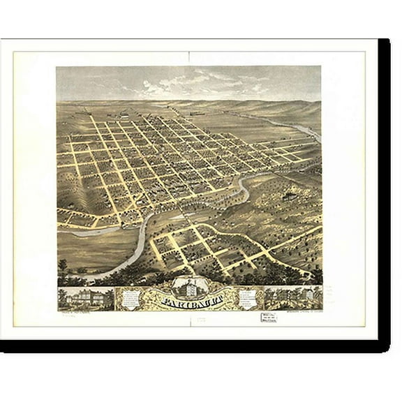 Historic Print, MN Faribault 1869 MAP, 16" x 20"