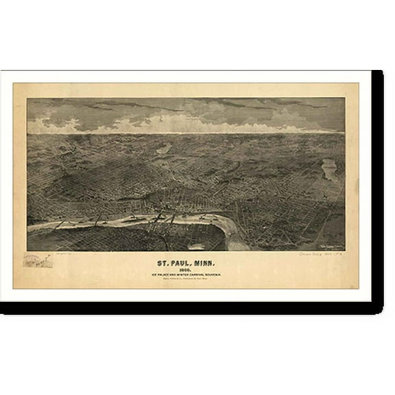 Historic Print, MN St. Paul 1888 MAP, 16" x 20"