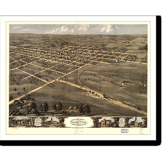 Historic Print, MO Palmyra 1869 MAP, 18" x 24"