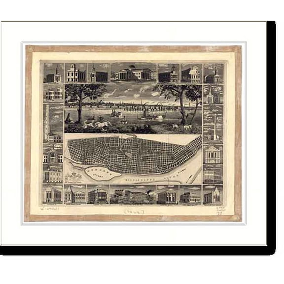 Historic Print, MO St. Louis 1848 MAP, 18" x 24"