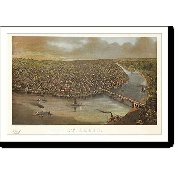 Historic Print, MO St. Louis 1873 MAP, 16" x 20"