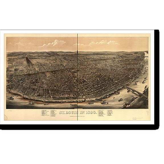Historic Print, MO St. Louis 2 1896 MAP, 16" x 20"
