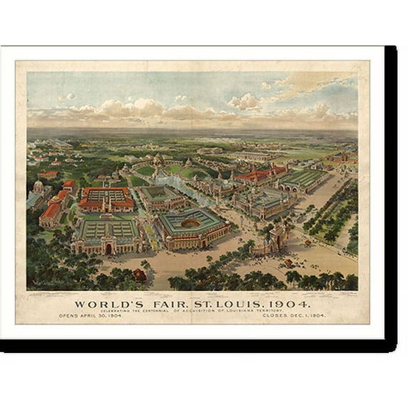 Historic Print, MO St. Louis Worlds Fair 2 1904 MAP, 16" x 20"
