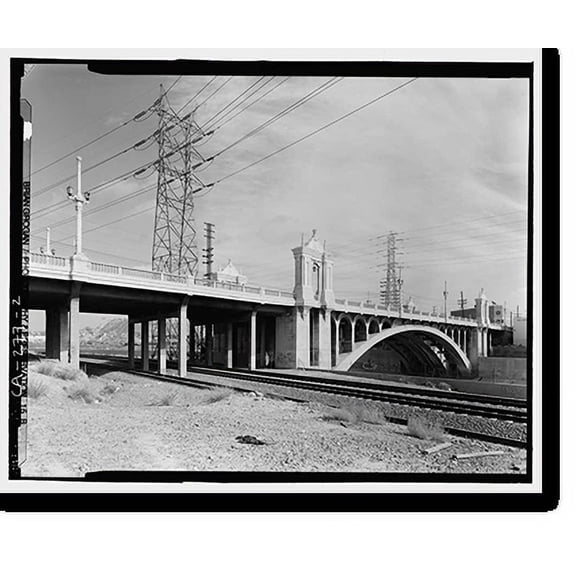 Historic Print, Macy Street Viaduct, Los Angeles, Los Angeles County, CA - 2, 16" x 20"