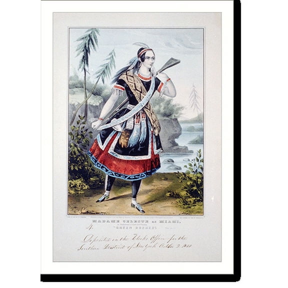 Historic Print, Madame Celeste as Miami: in Buckstone's celebrated drama green Bushes"" - 3, 16" x 20"