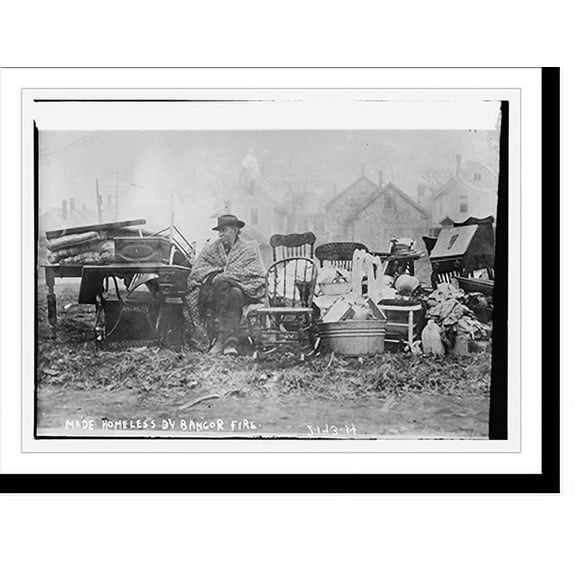 Historic Print, Made homeless by Bangor fire, 18" x 24"