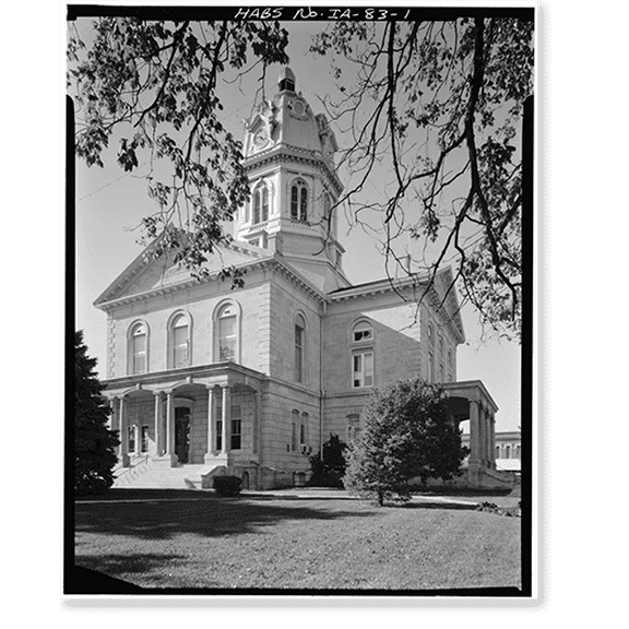 Historic Print, Madison County Courthouse, Courthouse Square, Winterset, Madison County, IA, 18" x 24"