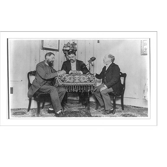 Historic Print, Magnesium flash-light photograph of A.P. Cheney of Natick, Louis Schick and Horatio Alger, Jr., of New York City.made Wednesday evening Aug. 7, 1889, by Edgar S. Hayes, …16" x 20"