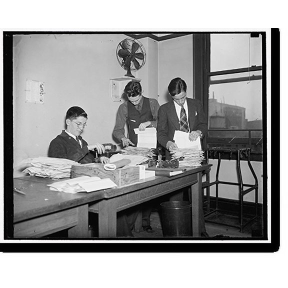 Historic Print, Mail room at S.E.C., 18" x 24"