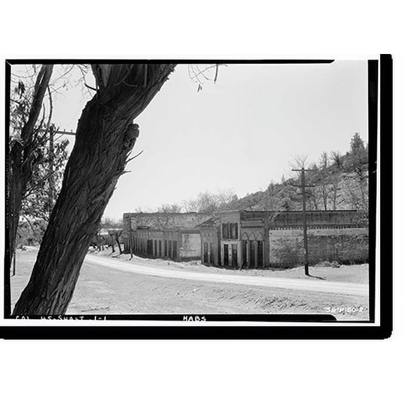 Historic Print, Main Street (Commercial Buildings), Shasta, Shasta County, CA, 18" x 24"
