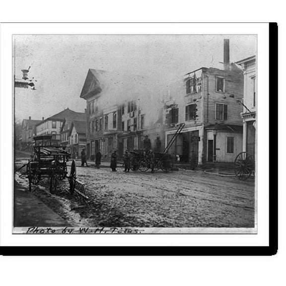 Historic Print, Main Street Fires, Ellsworth, Maine, Nov. 1905, 16" x 20"