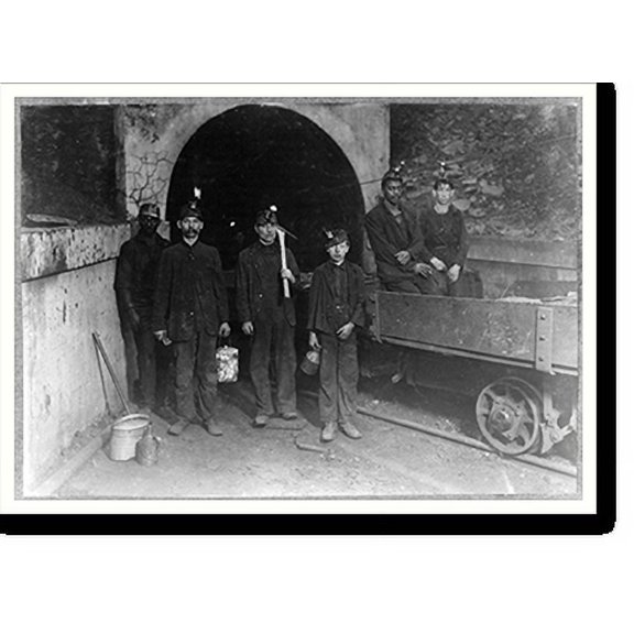 Historic Print, Main entrance, Gary W. Va. Mine. Trapper boy in center. Going to work 7 A.M. will be underground until 5:30 P.M. Trappers are paid $1. per day. Location: Gary, West Virg…16" x 20"