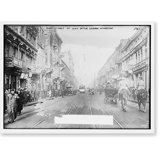 Historic Print, Main st. of Lodz after German Occupation, 16" x 20"