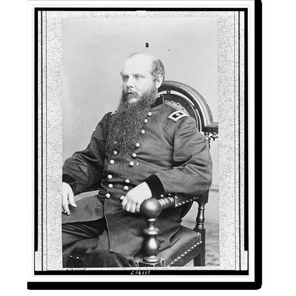 Historic Print, [Major General John McAllister Schofield, three-quarter length portrait, seated facing left], 16" x 20"