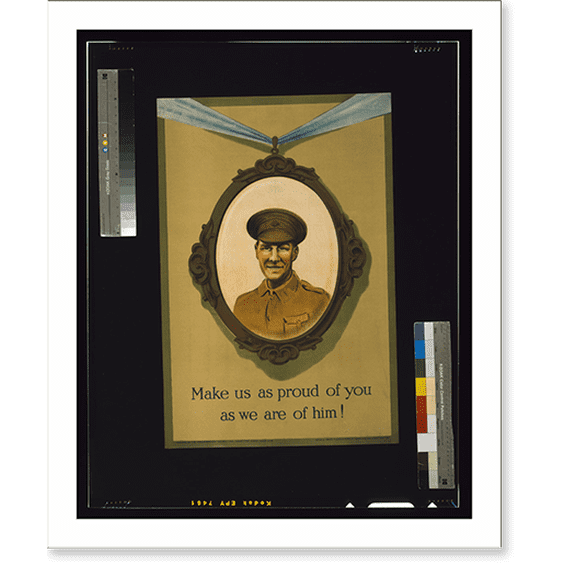Historic Print, Make us as proud of you as we are of him!.printed by David Allen & Sons Ld., Harrow, Middlesex., 16" x 20"