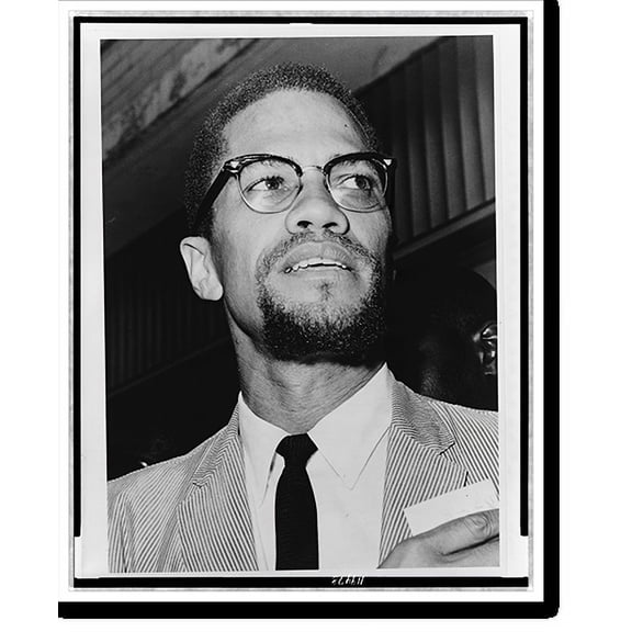 Historic Print, Malcolm X at Queens Court.World Telegram & Sun photo by Herman Hiller., 16" x 20"