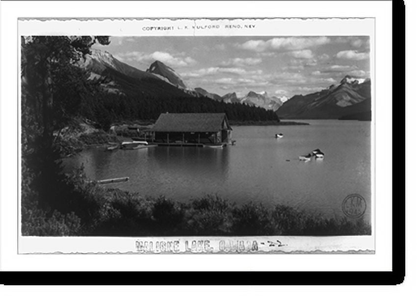 Historic Print, Maligne Lake, Jasper National Park, Canada, 16" x 20"