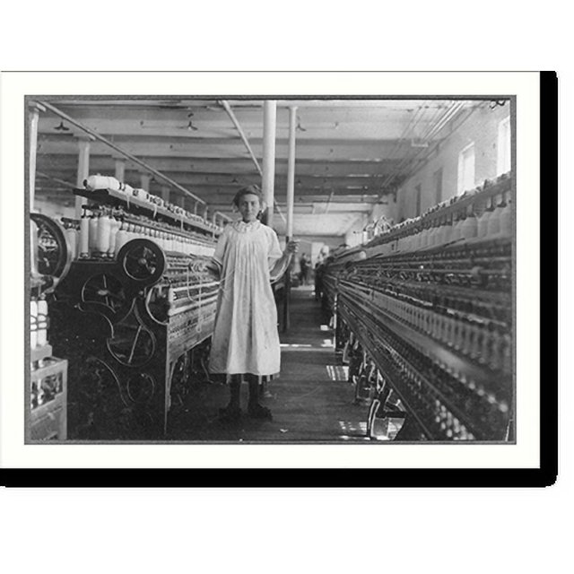 Historic Print, Mamie La Barge at her Machine. Under legal age