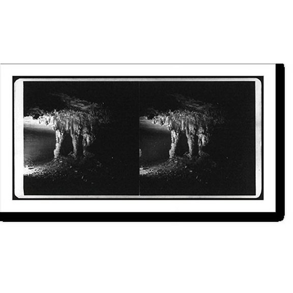 Historic Print, Mammoth Cave, Edmondson Co., Ky.: Altar in Gothic Chapel - formed by stalactites extending from ceiling to floor, 16" x 20"