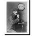 thumbnail image 1 of Historic Print, Man at table with pipe and mug under Pabst - Milwaukee" sign - C.C. Jones", 18" x 24", 1 of 3