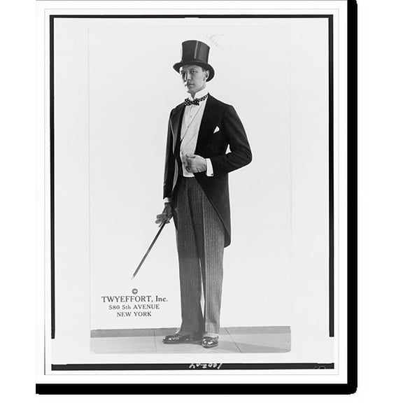 Historic Print, [Man modeling walking suit], 16" x 20"