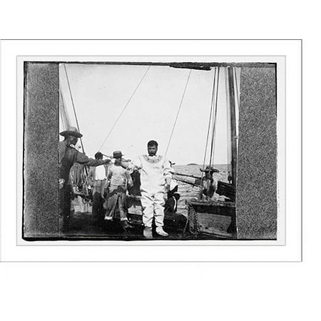 Historic Print, Man on ship in diving outfit(?), 16" x 20"