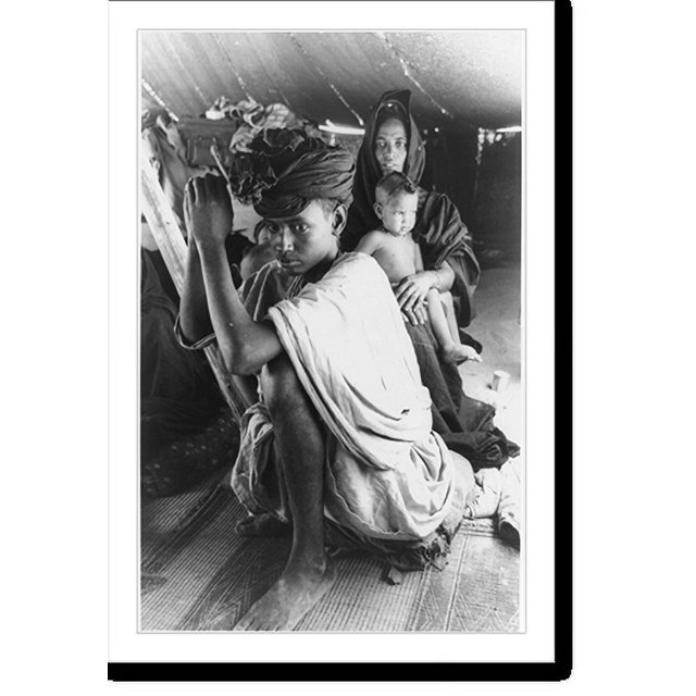 Historic Print, [Man, woman, and child in tent in the Sahelian Zone of West Africa during