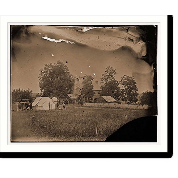Historic Print, Manassas Virginia. Yellow hospital - 2, 18" x 24"