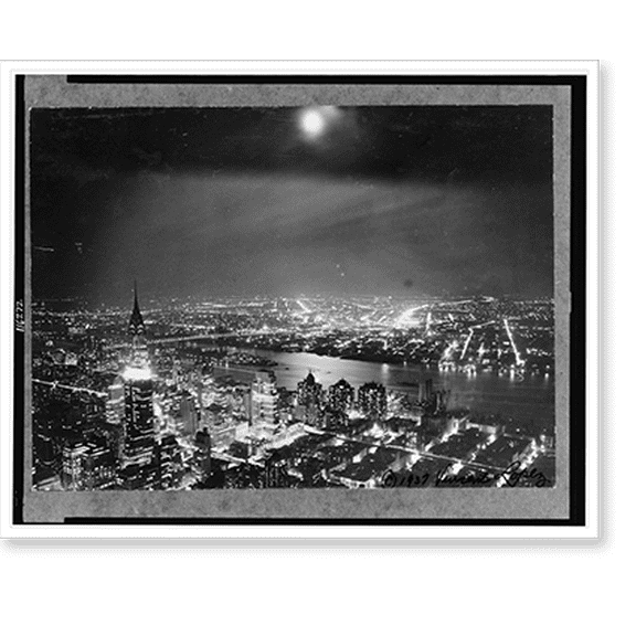 Historic Print, Manhattan moonlight, 18" x 24"