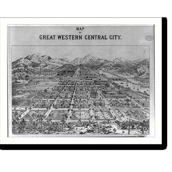 Historic Print, Map of Great Western Central City, 16" x 20"