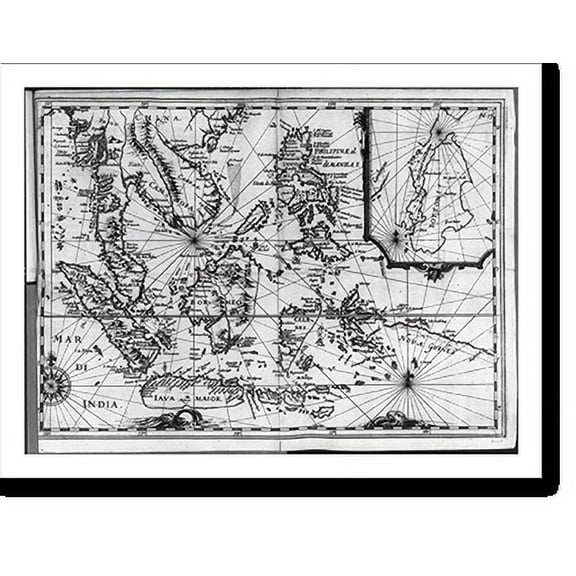 Historic Print, [Map of SE Asia, Dutch East Indies, & Philippines], 16" x 20"