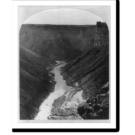 Historic Print, Marble Cañon, one of the gorges of the Colorado here, 1,200 feet deep., 16" x 20"