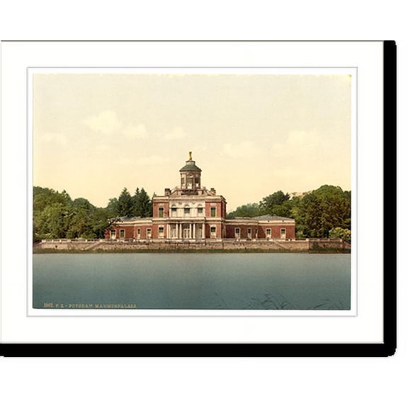 Historic Print, Marble Palace Potsdam Berlin Germany, 16" x 20"