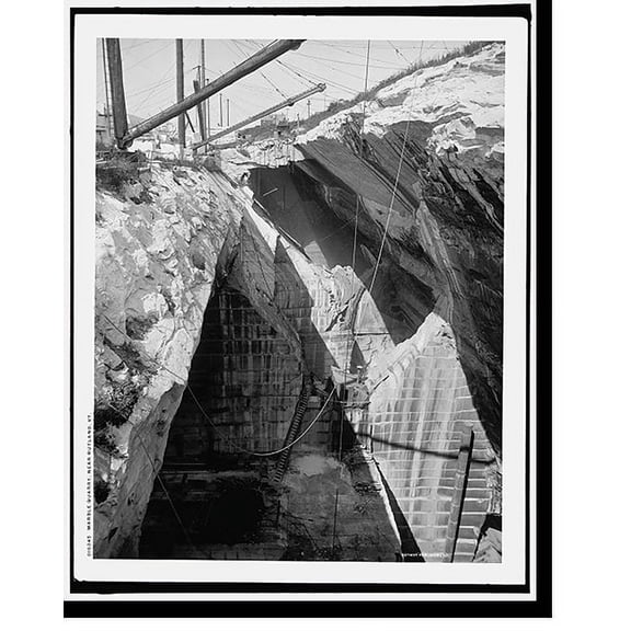 Historic Print, Marble quarry, near Rutland, Vt., 16" x 20"