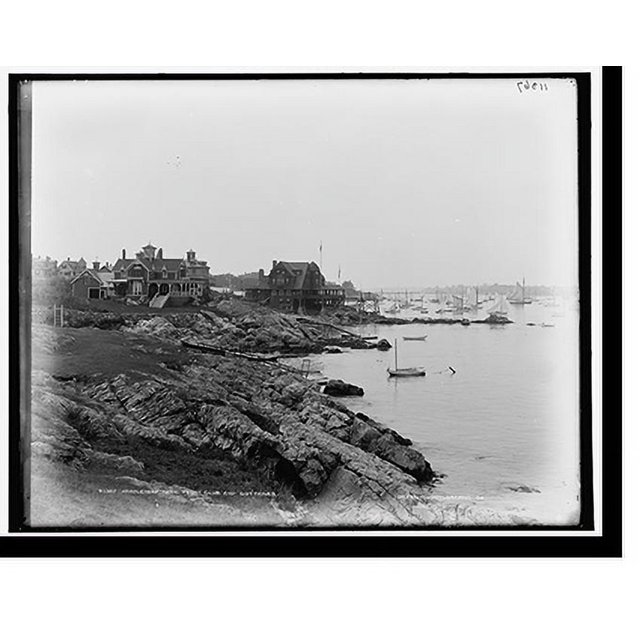 Historic Print, Marblehead Neck Yacht Club and cottages, 16" x 20