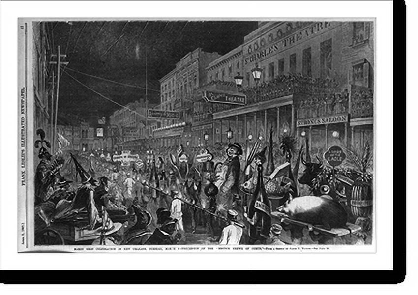 Historic Print, Mardi Gras celebration in New Orleans, Tuesday, March 6 ...
