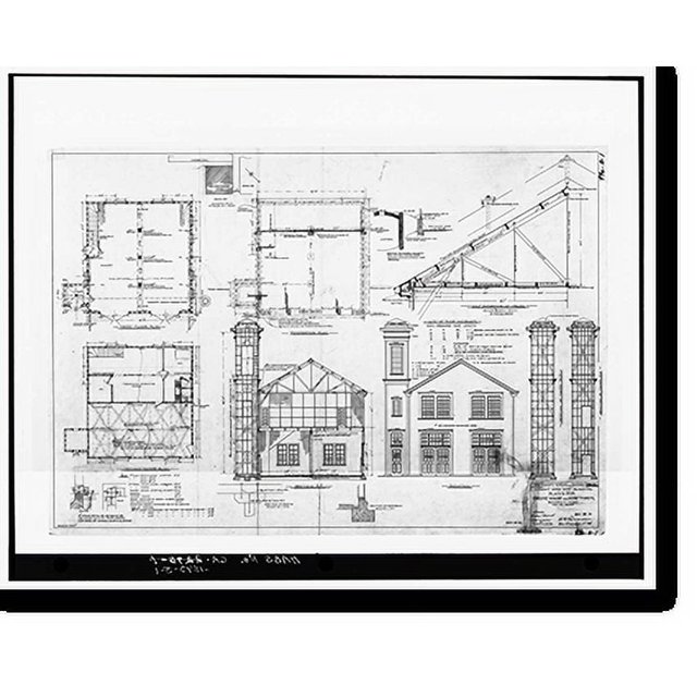 Historic Print, Mare Island Naval Shipyard, Fire House Annex, Vallejo