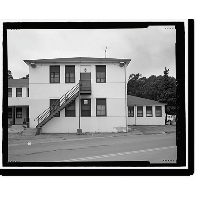 Historic Print, Mare Island Naval Shipyard, Guard House & Barracks, Railroad Avenue near