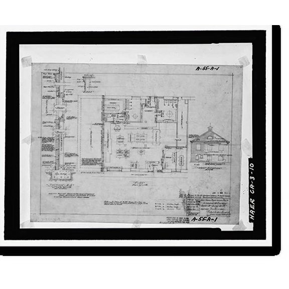 Historic Print, Mare Island Naval Shipyard, Sail Loft, Near State Highway No. 37, Vallejo, Solano County, CA, 16" x 20"