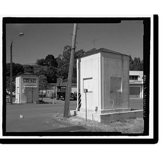 Historic Print, Mare Island Naval Shipyard, Sentry Houses, Railroad Avenue near Eighteenth