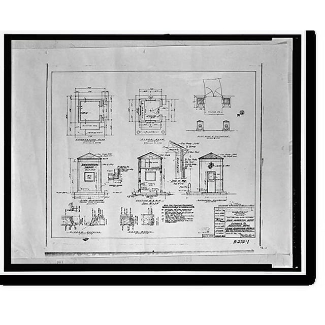 Historic Print, Mare Island Naval Shipyard, Sentry Houses, Railroad Avenue near Eighteenth