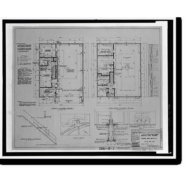 Historic Print, Mare Island Naval Shipyard, South Fire Station, Railroad Avenue near Eighteenth