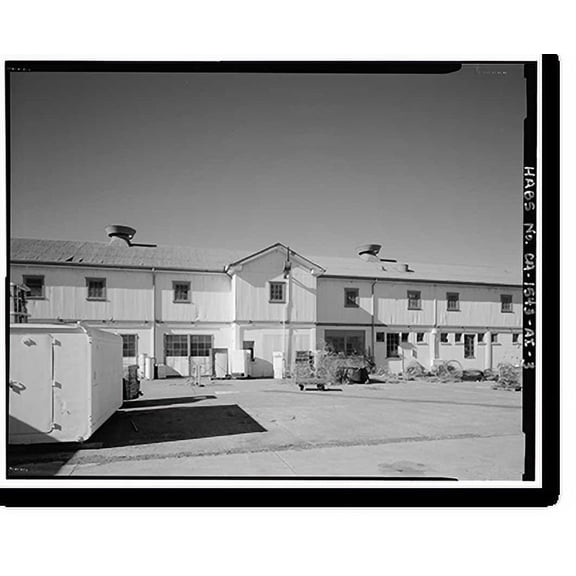 Historic Print, Mare Island Naval Shipyard, Transportation Building & Gas Station, Third Street, south side between Walnut Avenue & Cedar Avenue, Vallejo, Solano County, CA - 3, 18" x 24"