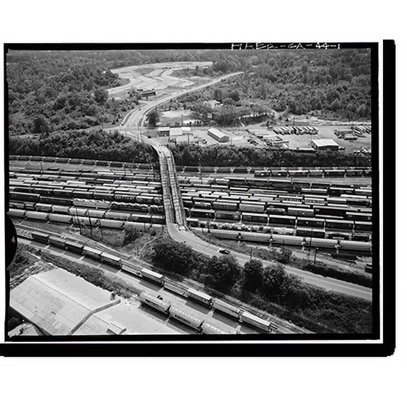 Historic Print, Marietta Road Bridge, Marietta Road, Spanning Inman Railroad Yards, Atlanta, Fulton County, GA, 16" x 20"