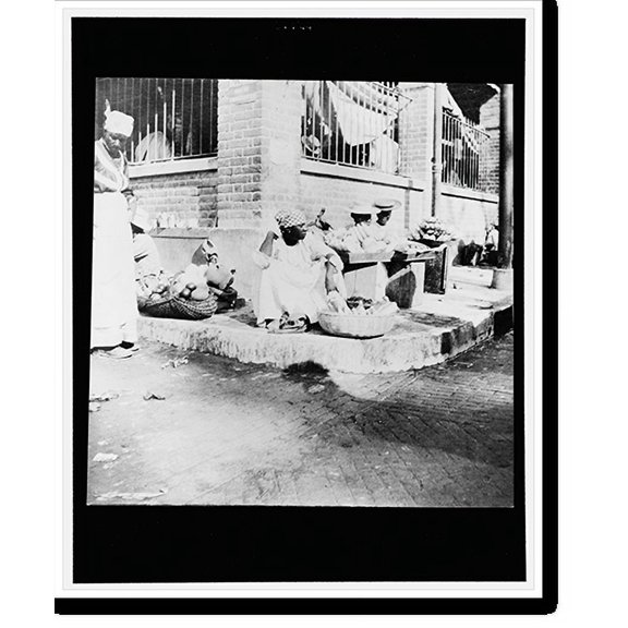 Historic Print, Market, Kingston, Jamaica, 18" x 24"