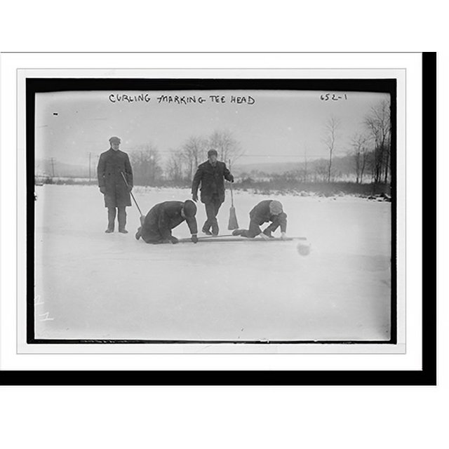 Historic Print, Marking Tee Head on curling field, 16" x 20"