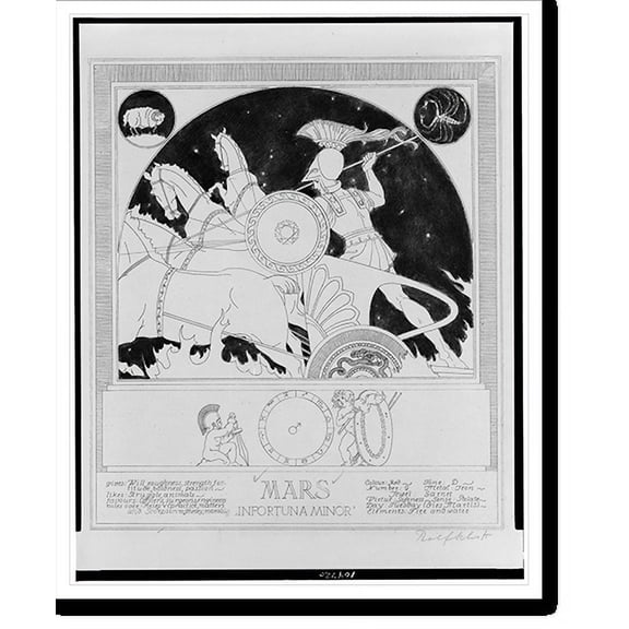 Historic Print, Mars. Infortuna minor.Rolf Schott., 18" x 24"