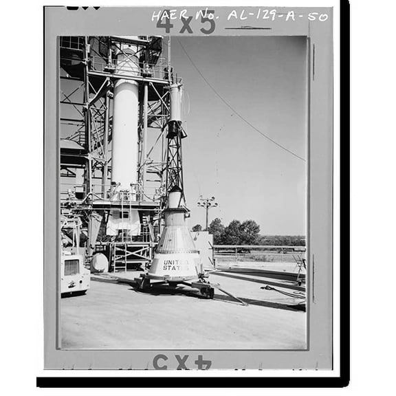 Historic Print, Marshall Space Flight Center, Redstone Rocket (Missile) Test Stand, Dodd Road, Huntsville vicinity, Madison County, AL - 50, 16" x 20"