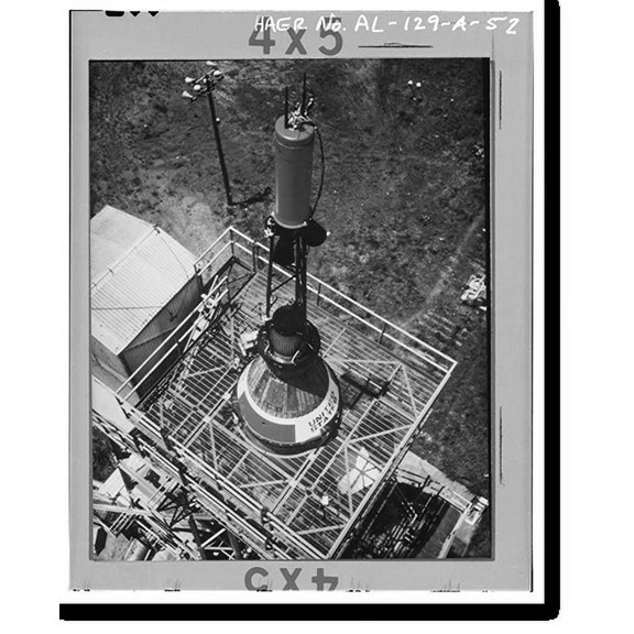 Historic Print, Marshall Space Flight Center, Redstone Rocket (Missile) Test Stand, Dodd Road, Huntsville vicinity, Madison County, AL - 52, 18" x 24"